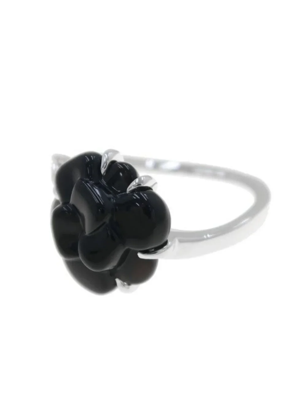 Chanel Camellia Ring Onyx & Diamond 46